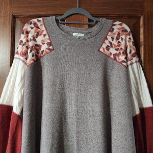 Plus Size Patchwork Sleeve Mixer Tee